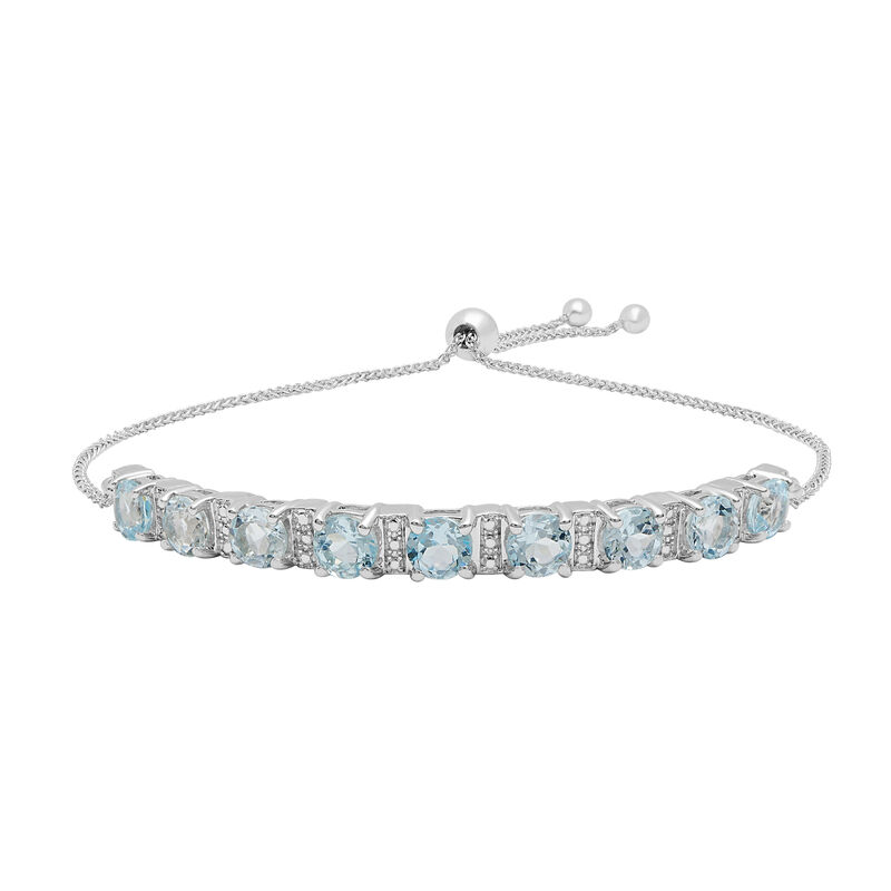 Sky Blue Topaz Bolo Bracelet in Sterling Silver