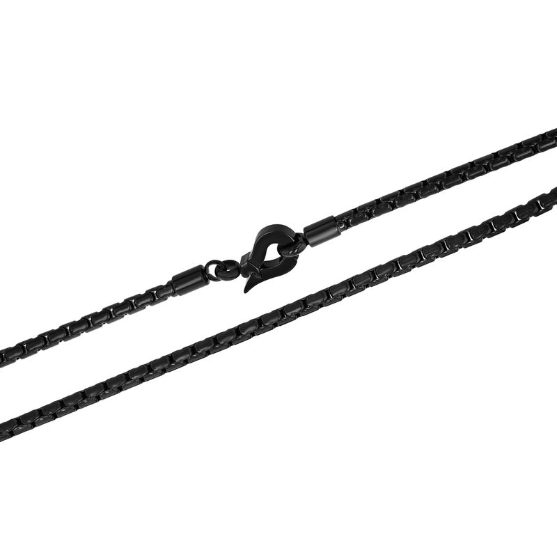 Men&#39;s Bullet Link Chain in Black Stainless Steel, 3MM, 22&quot;