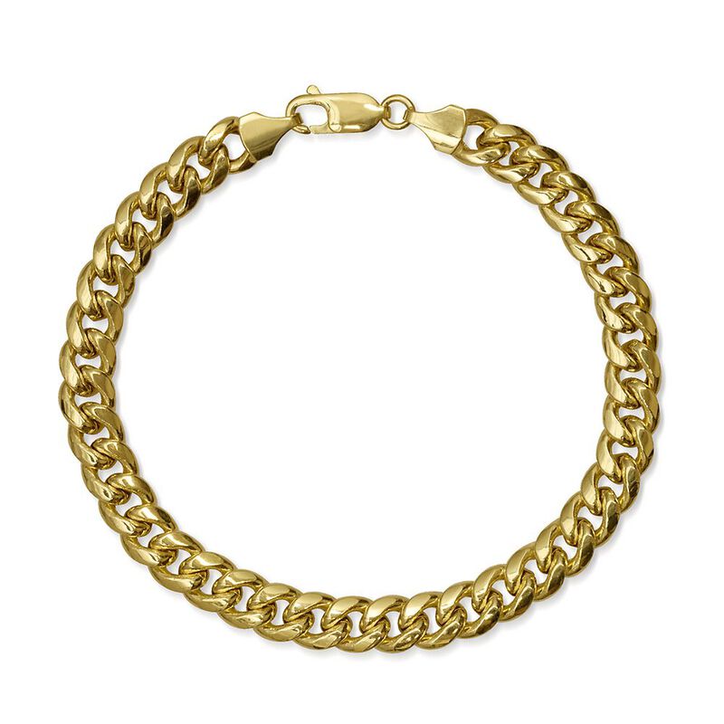 14K Yellow Gold Cuban Link Bracelet 13 mm