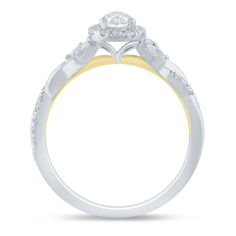 Francis Pear-Shaped Diamond Halo Engagement Ring in 14K White Gold &#40;7/8 ct. tw.&#41;