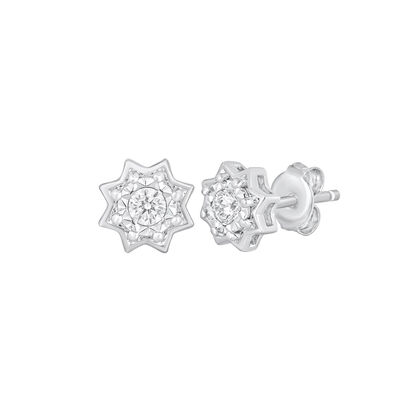 Diamond Starburst Stud Earrings in 10K Gold (1/10 ct. tw.)