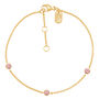 Lab-Created Pink Sapphire Three-Stone Bracelet in Vermeil