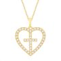 Diamond Heart Cross Pendant in 14K Yellow Gold &#40;1/3 ct. tw.&#41;