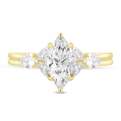 Winnie Marquise-Shaped Engagement Ring in 14K Gold