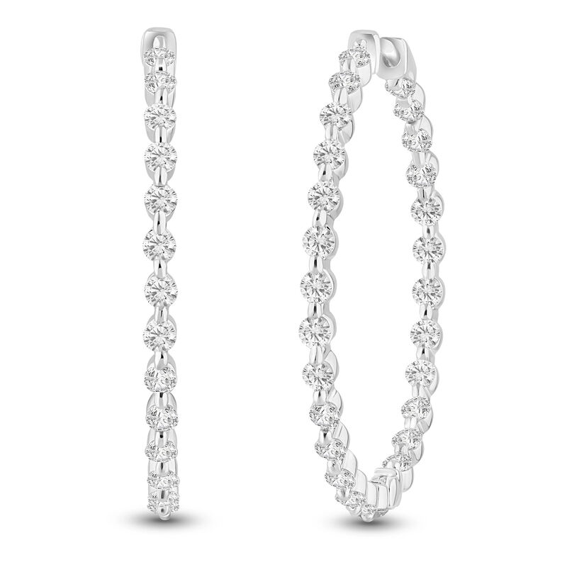 Lab Grown Diamond Hoop Earrings in 14K White Gold &#40;2 ct. tw.&#41;