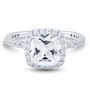 Lab Grown Diamond Cushion-Cut Halo Engagement Ring in 14K White Gold &#40;3 ct. tw.&#41;