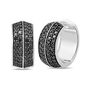 Men&#39;s Black Diamond Huggie Earrings in Sterling Silver &#40;1 ct. tw.&#41;