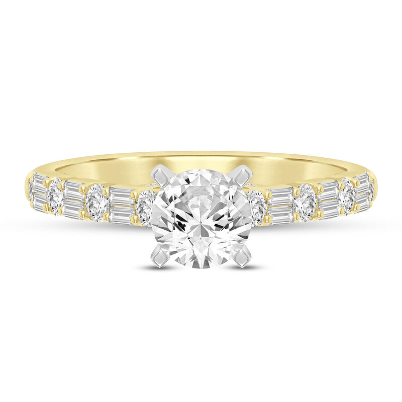 3/8 ct. tw. Diamond Semi-Mount Engagement Ring in 14K Yellow Gold and 14K White Gold