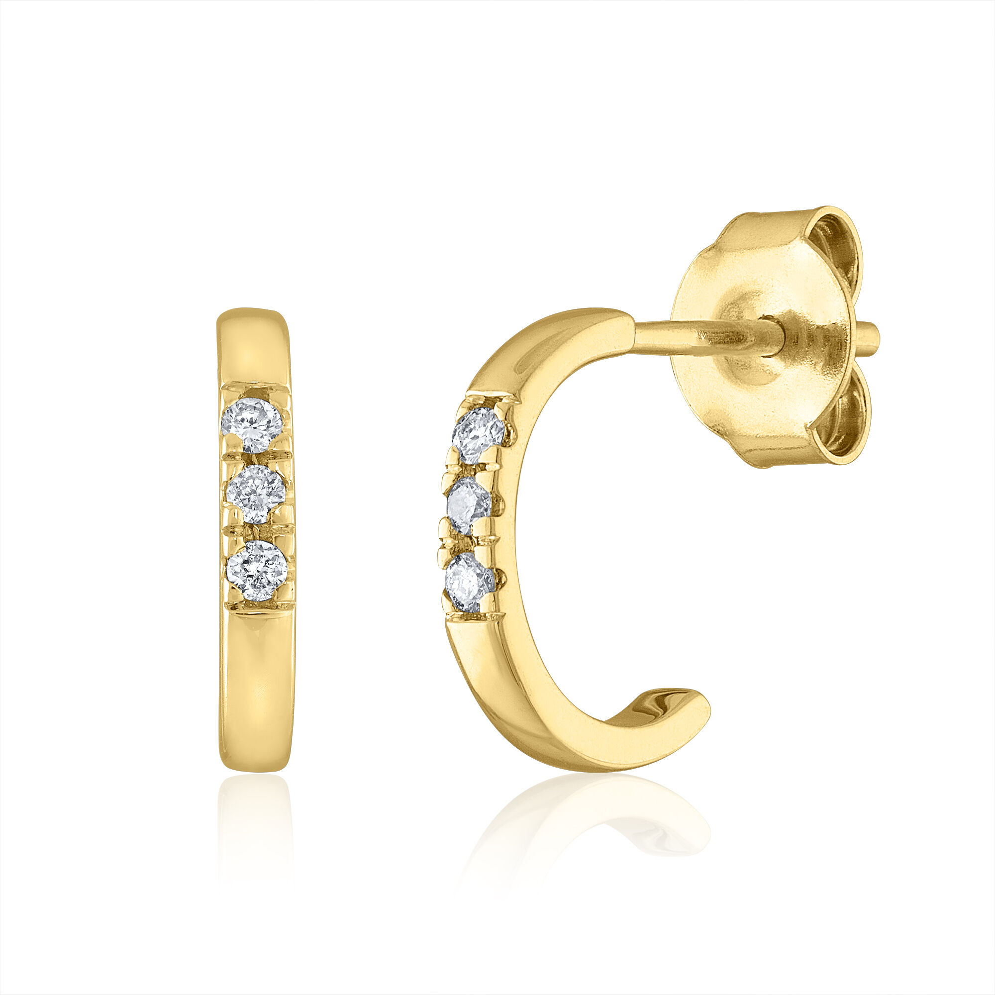 Nolan Miller Half Hoop Diamante Gold Pierced Earrings – 24 Wishes Vintage  Jewelry