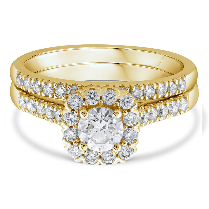 Lab Grown Traditional Solitaire Wedding Ring Set