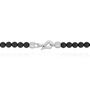 Men&#39;s Matte Black Onyx Bead Necklace in Stainless Steel