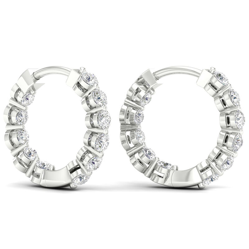 Lab Grown Diamond Inside-Out Hoop Earrings in 14K White Gold &#40;1 ct. tw.&#41;