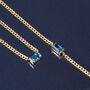 London Blue Topaz Cuban Link Necklace in Vermeil