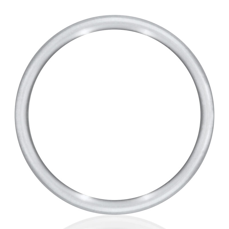 Flat Plain Wedding Band in 14K White Gold, 3MM