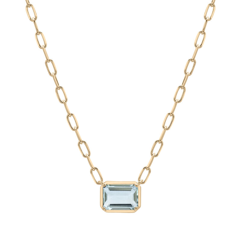 Gemstone Emerald-Cut Necklace in Vermeil