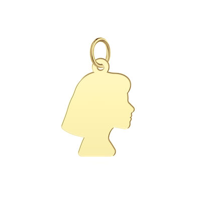 Girl Silhouette Charm in 10K Yellow Gold