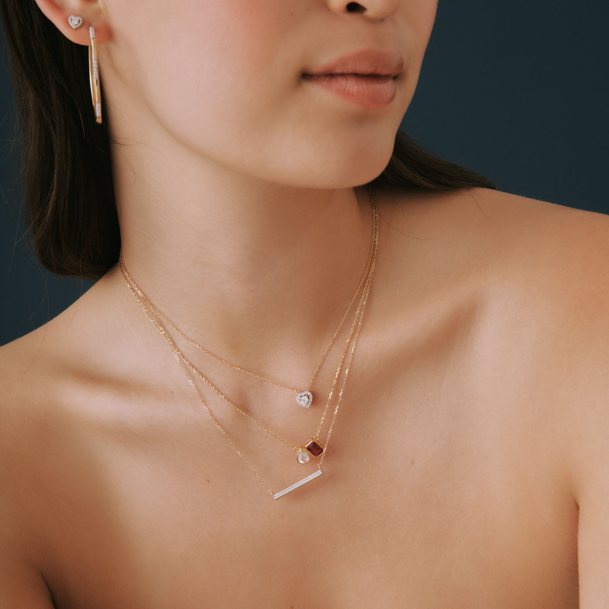 Hammered Vertical Bar Necklace - In Sterling Silver, Rose Gold Filled –  Glass Palace Arts
