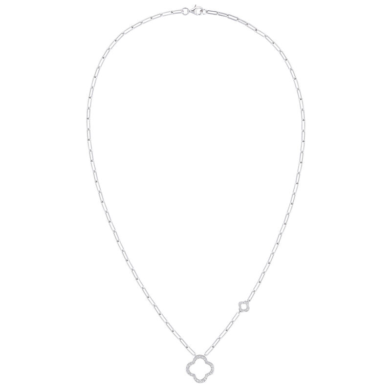 Diamond Clover Necklace in Sterling Silver &#40;1/4 ct. tw.&#41;