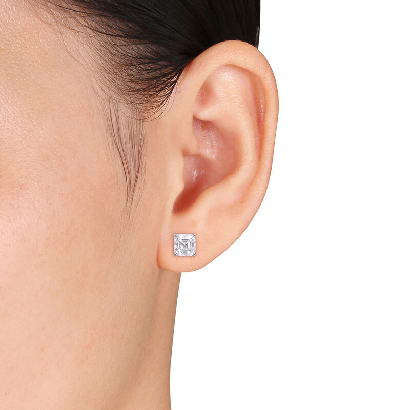 Lab-Created Moissanite Octagon Stud Earrings in Sterling Silver &#40;3 ct. dew&#41;