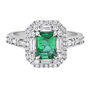 Emerald-Cut Emerald &amp; Diamond Ring in 18K White Gold &#40;3/4 ct. tw.&#41;