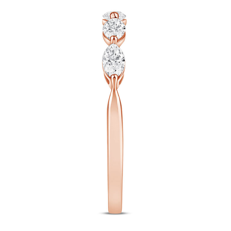 Lab Grown Diamond Marquise-Cut 5-Stone Anniversary Band in 14K Rose Gold