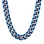 Curb Chain Necklace in Blue Ion-Plated Stainless Steel, 10.5MM, 24&rdquo;