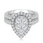 Lab Grown Diamond Pear-Shaped Engagement Ring Set in 10K White Gold &#40;3 ct. tw.&#41;