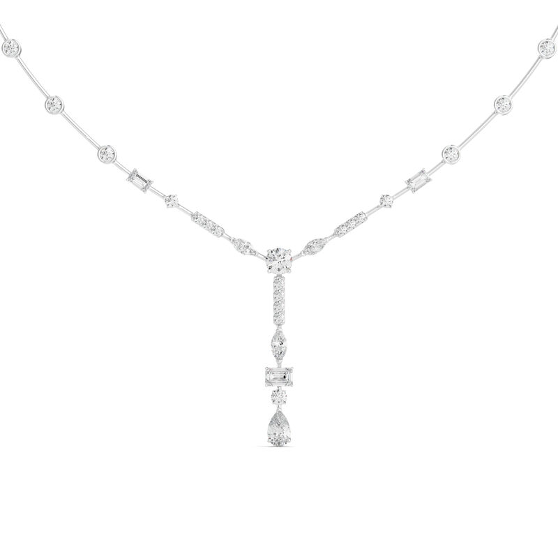 Diamond Lariat Necklace in 18K White Gold, 16&rdquo; &#40;6 3/4 ct. tw.&#41;