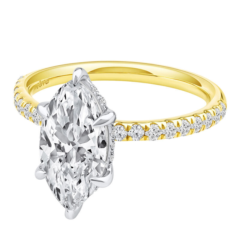 Palmer Lab Grown Diamond Marquise Engagement Ring in 14K Yellow and White Gold &#40;2 7/8 ct. tw.&#41;