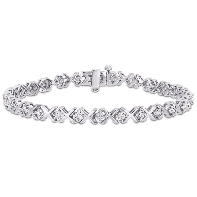 Silver Gemstones Sterling in XOXO Bracelet Moissanite with