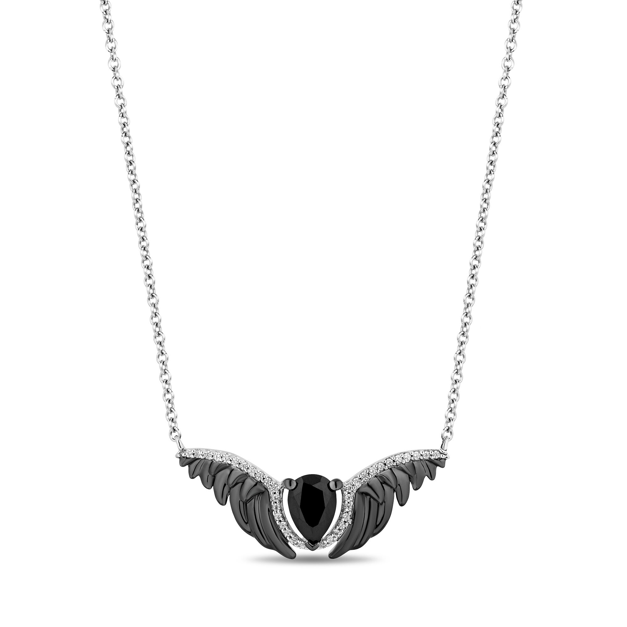 Onyx and deals diamond necklace