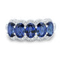 Lab-Created Blue Sapphire and Lab Grown Diamond Band in 10K White Gold &#40;1/3 ct. tw.&#41;