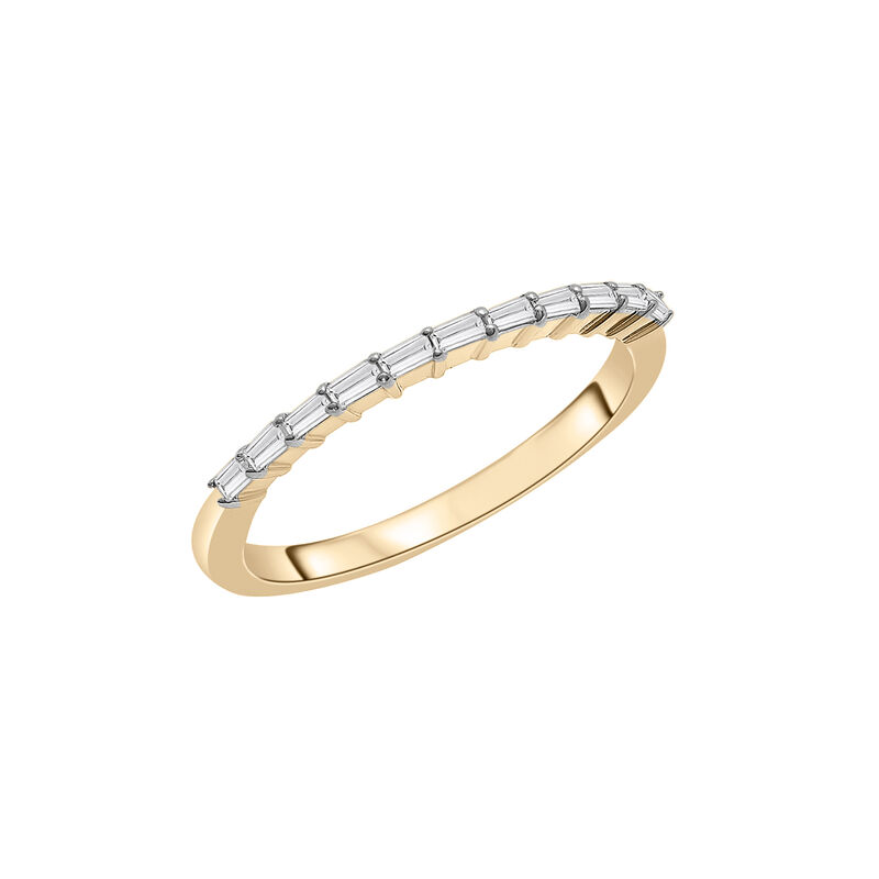 Diamond Baguette Horizontal Bar Ring in 14K Yellow Gold &#40;1/7 ct. tw.&#41;