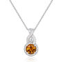 Lab-Created Citrine and Lab-Created White Sapphire Pendant in Sterling Silver