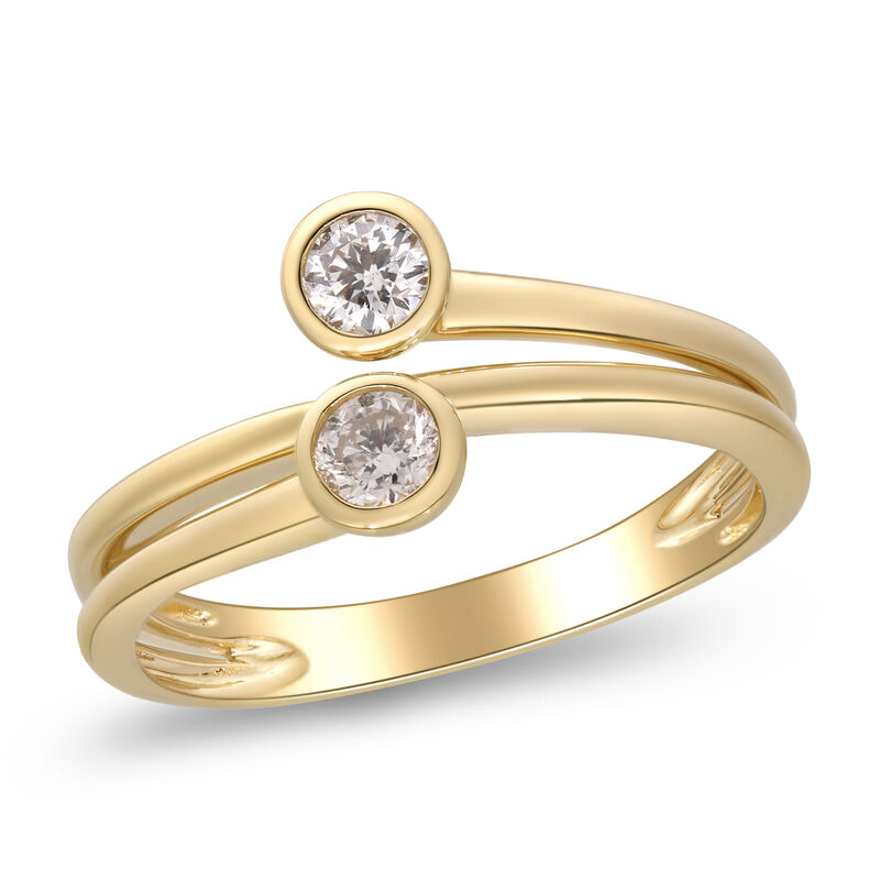 Diamond Bezel Wrap Ring in 10K Yellow Gold &#40;1/3 ct. tw.&#41;