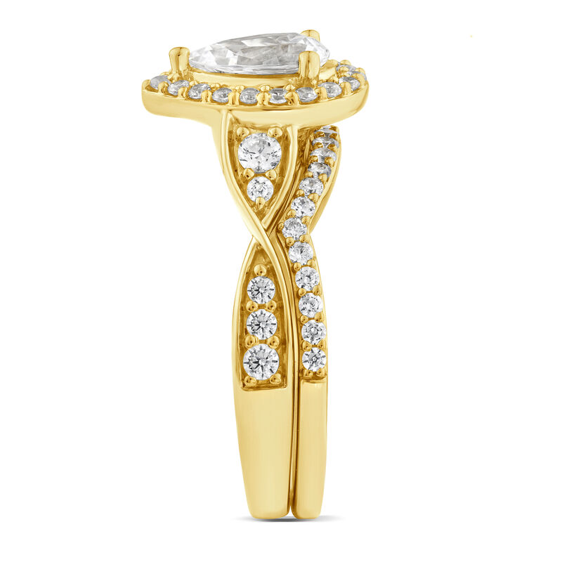 Lab Grown Diamond Pear-Shaped Engagement Ring in 10K Yellow Gold &#40;1 1/3 ct. tw.&#41;