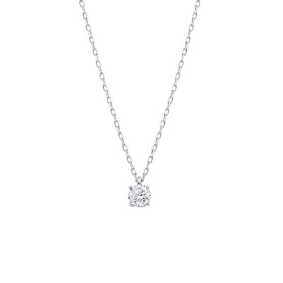 Round Lab Grown Diamond Solitaire Pendant in 10K Gold
