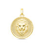 Men&#39;s Black Diamond Accent Lion&#39;s Head Charm in 10K Yellow Gold