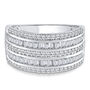 Round and Baguette Multi-Row Diamond Band in 14K White Gold &#40;3 ct. tw.&#41;