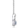 Aquamarine and Lab-Created White Sapphire Pendant in Sterling Silver