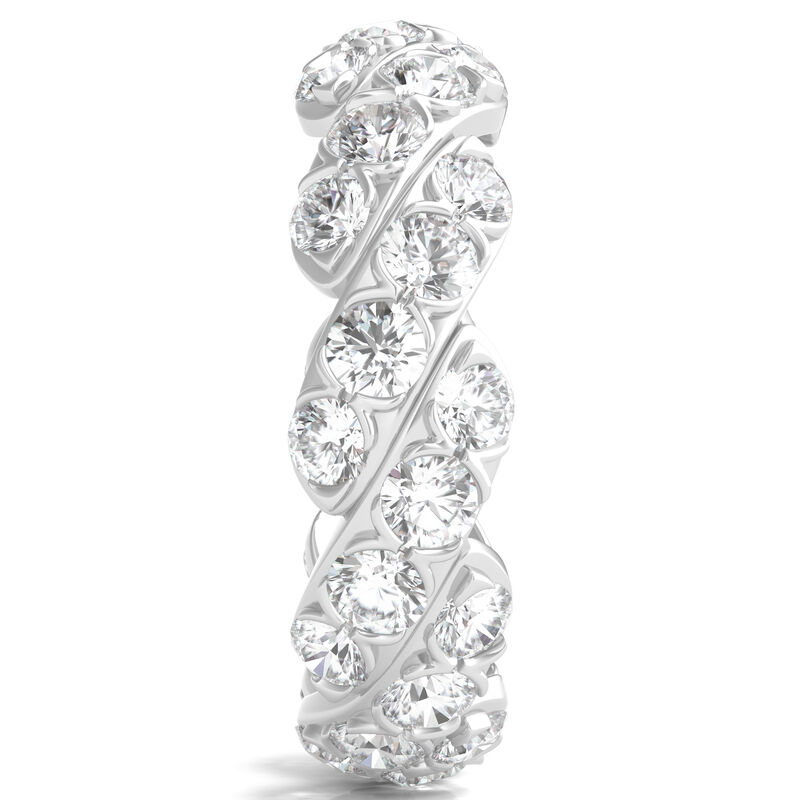 Round-Cut Lab Grown Diamond Twist Eternity Band in 14k White Gold  &#40;3 ct. tw.&#41;