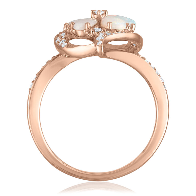 Opal and Diamond Flower Ring in 14K Rose Gold &#40;1/3 ct. tw.&#41;