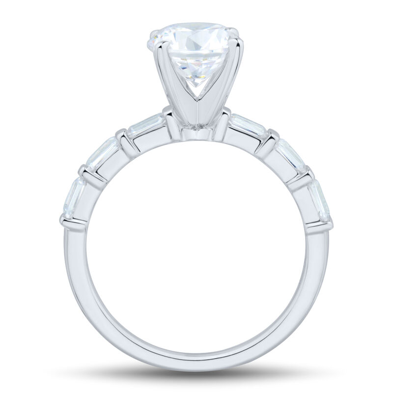 3/4 ct. tw. Emerald-Cut Lab Grown Diamond Semi-Mount Engagement Ring in Platinum &#40;Setting Only&#41;