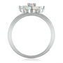 Opal &amp; Diamond Accent Flower Ring in 14K White Gold