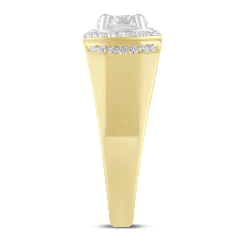Men's Lab Grown Diamond Ring in 10K White and 10K Yellow Gold