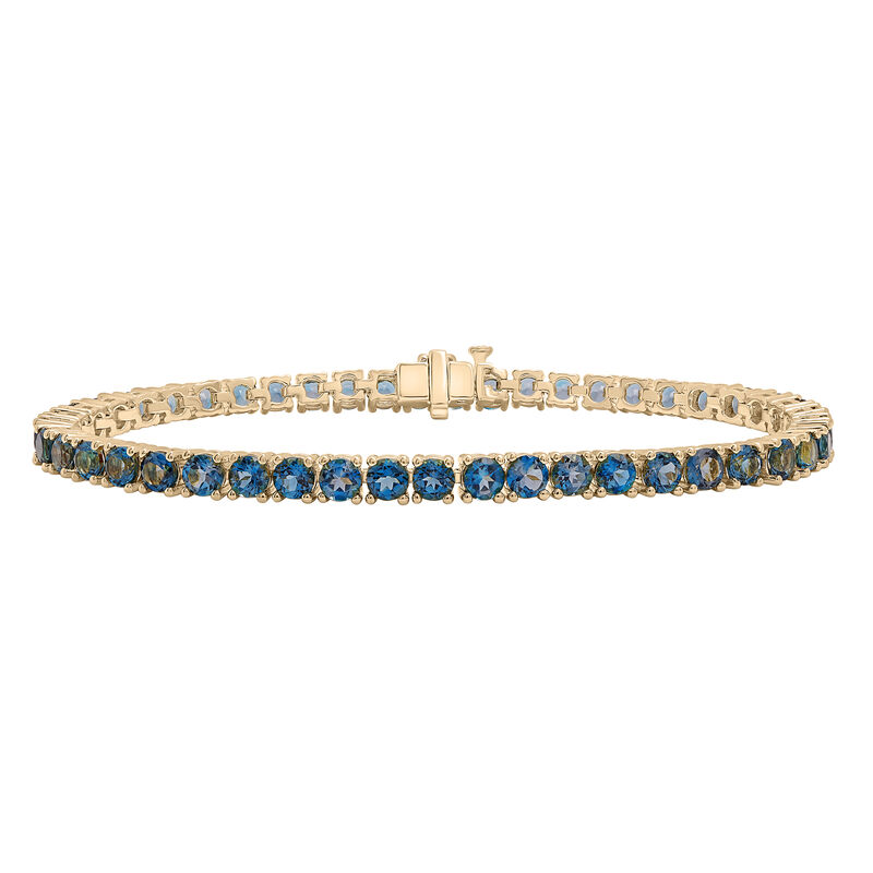 London Blue Topaz Tennis Bracelet in Vermeil, 3MM