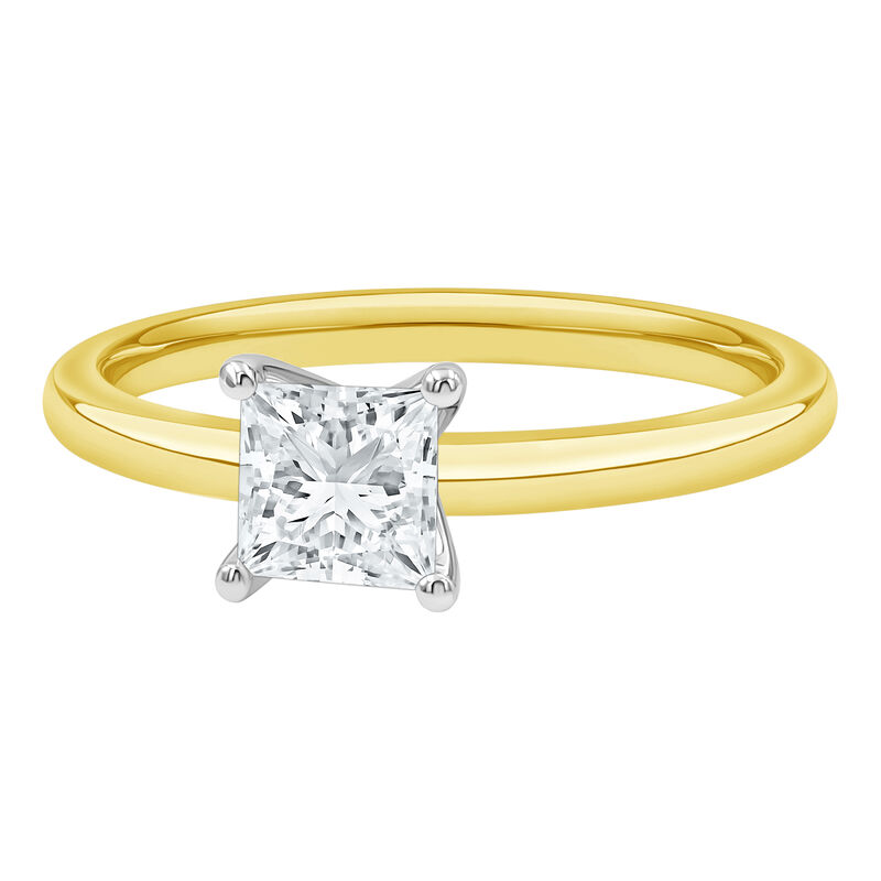 Diamond Princess Cut Solitaire Engagement Ring in 14K Yellow Gold &#40;1 ct.&#41;