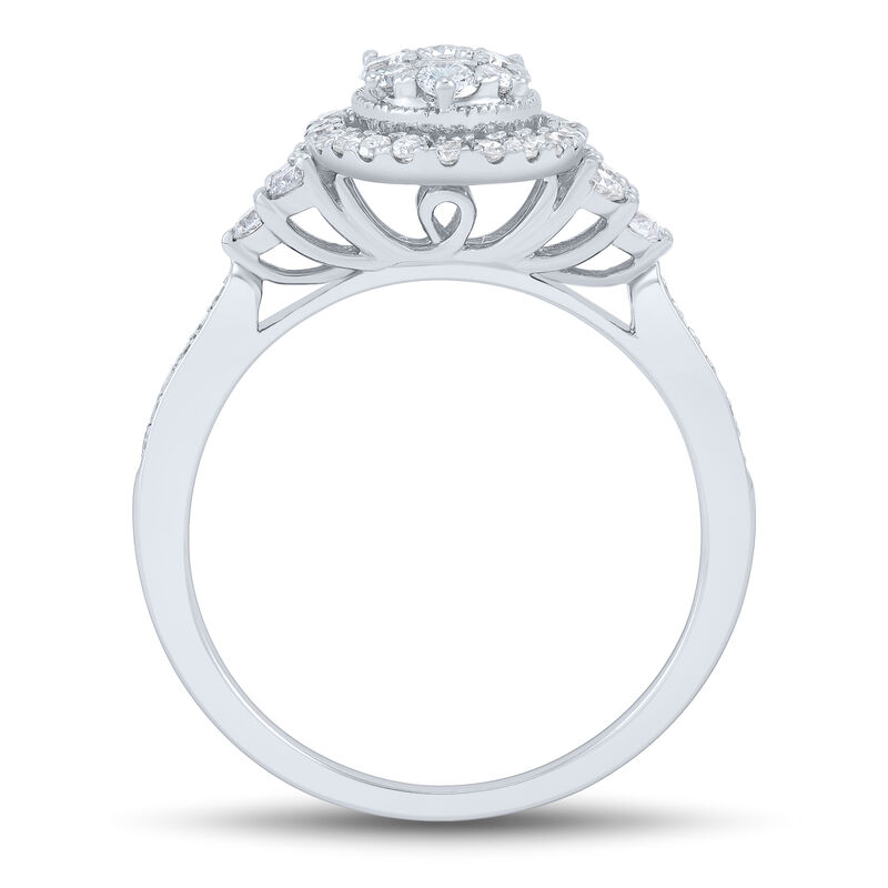 Oval Composite Diamond Engagement Ring in 10K White Gold &#40;3/4 ct. tw.&#41;