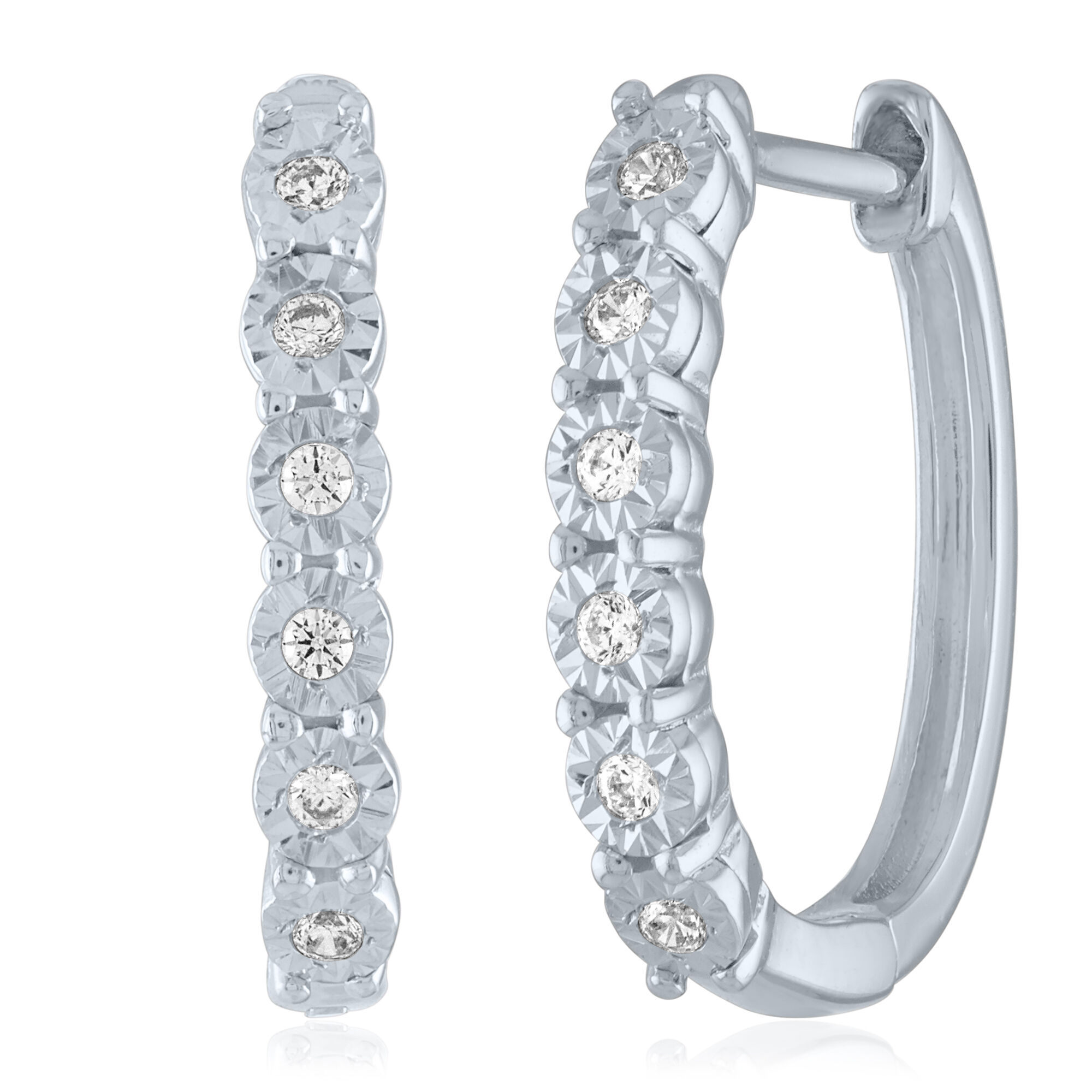 Diamond accent hoop deals earrings