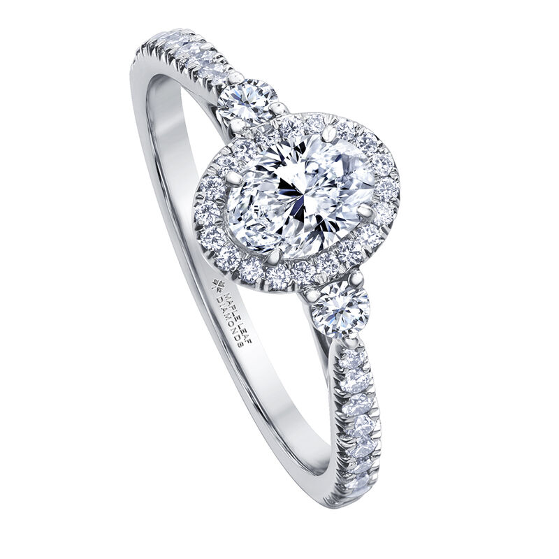 Oval-Shaped Diamond Halo Engagement Ring in 14K White Gold &#40;7/8 ct. tw.&#41;